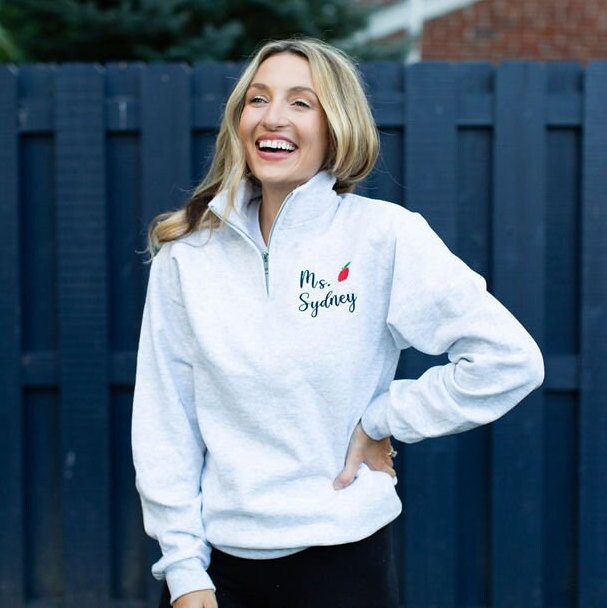 Personalized Teacher Quarter Zip Sweatshirt