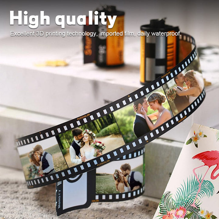 Personalisierter Schlüsselanhänger mit Filmalbum „Memory Time“ – inklusive Kamera-Geschenkbox