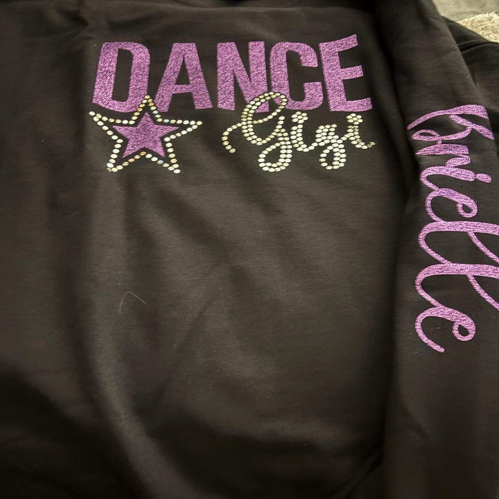 Custom Dance Mom Sweatshirt with Bling Faux Rhinestones