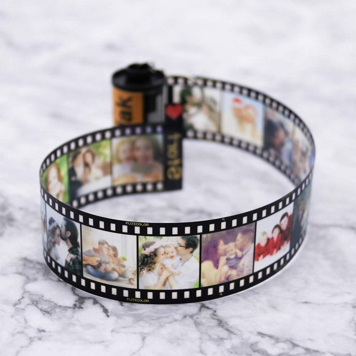 Personalisierter Schlüsselanhänger mit Filmalbum „Memory Time“ – inklusive Kamera-Geschenkbox