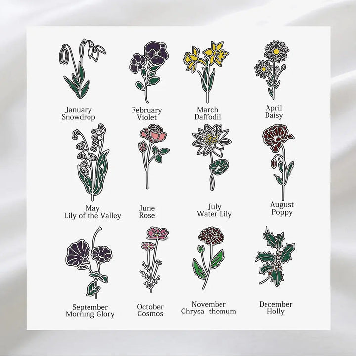 Personalisiertes Geburtstagsblumen-Namenslesezeichen